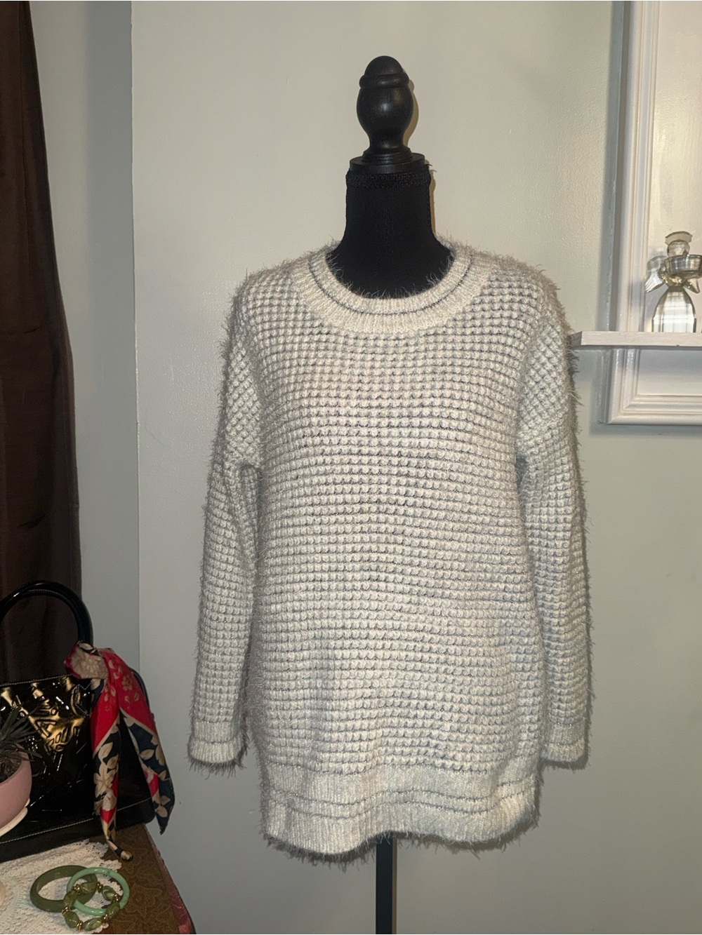 RACHEL Rachel Roy Cozy Women's Cream Waffle Knit Sweater